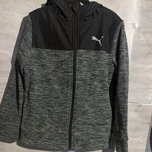 Puma Charcoal and Black Full-Zip Jacket